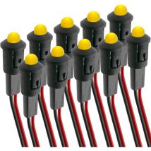 Pilot led Licht 8mm 12VDC Leuchtmelder gelb Farbe 10-pack - Bematik