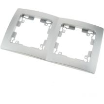 Plaque de finition double pour 2 mécanisme encastrable 150x80mm série Lille argent et gris - Bematik