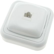 Presa ethernet RJ45 con salvaparete 80x80mm bianco - Bematik