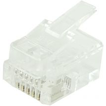 RJ12 prise téléphonique 6P6C mâle à sertir paquet de 100 unités - Bematik