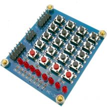 Bematik - Teclado de 20 teclas 5x4 con pulsadores y 8 luces led rojas DWT-0260