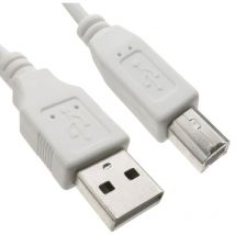 Usb 2.0 ab 20cm de câble mâle blanc - Bematik