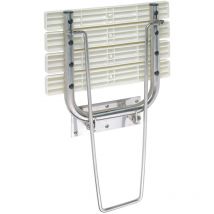 Bemeta - help Asiento de ducha plegable con pata de seguridad 44x46x47cm en acero inoxidable cepillado, Blanco (301102182)