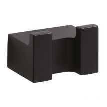 BEMETA Nero Gancho rectangular doble de latón, Negro (135006230)