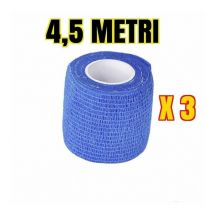 Benda autoadesiva per cani e gatti 4,5 metri 3 rotoli misura: cm7,5 x 4,5 metri