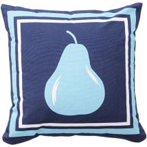 Benetton - Coussin 40x40 cm fruits be, 100% coton bleu foncé poire bleu clair - bleu
