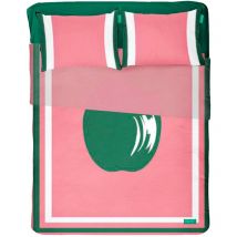 Ensemble de draps double 4 pièces : drap plat (240x240cm avec ourlet simple 5cm) + drap-housse (160x200+rabat 25cm) + 2 taies d'oreiller (50x80cm)