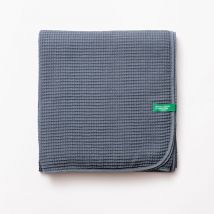 BENETTON Manta de 140x190 cm - 200GSM NEUTRAL BE, 100% Algodón, color Azúl Oscuro