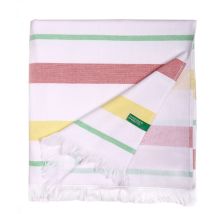 Benetton Toallas De Playa Hamman 80x165cm 350gsm 100% Algodon Rosa, Amarillo Y Verde