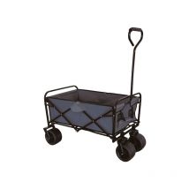 Benson - Outdoor Faltbarer Bollerwagen mit extra breiten Rädern – Ideal für Urlaub und Strandbesuche, robuste Stahlkonstruktion, schwarze