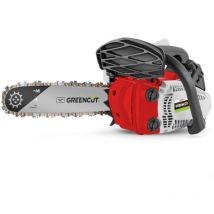 Greencut - Benzin-Kettensäge GS250X-12, 2-Takt-Verbrennungsmotor mit 25.4 cm³, Leistung 1.4 ps, 12-Zoll-Blatt, 44 Zähne, 30.4 cm Schnittlänge,