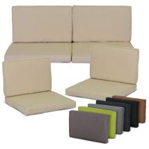 BEO - Cuscino Cuscino Cuscino Ricambio per Gruppi di Monaco Set Sostituzione Impermeabile Set con 8 Lounge, Spessore 5 cm, Beige Chiaro