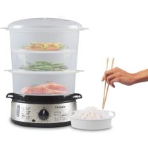 Bc.250 Vaporiera Da 9 Litri - Vaporiera Elettrica Per Cottura Al Vapore Di Riso, Pesce, Verdure, Carne - Bfa Free - Beper