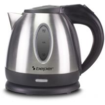 P101BOL001 Bollitore d'Acqua Elettrico, 1630 w, Bollitore 1,2 Litri in Plastica e Acciaio, Senza fili, Acciaio/Nero - Beper