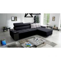 Bequemes Ecksofa mit Schlaffunktion morena i maxi Sawana Schwarz Rechts