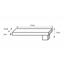 Béquille contemporaine rectangulaire b 300 en laiton massif, carré de 7, 1 portée, finition nickel vieilli DCG