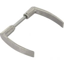 Béquille double en aluminium v serrure en applique 1 portée 7