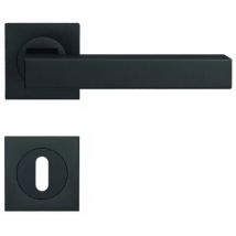 Karcher Design - Béquille double sur rosaces carrées série er 46 q Seattle finition noir Cosmos fonction clé l