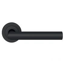 Karcher Design - Béquille double sur rosaces rondes série er 28 Rhodes finition noir Cosmos fonction bec de cane