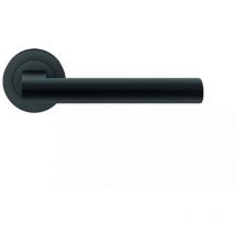 Karcher Design - Béquille double sur rosaces rondes série er 45 Madeira finition noir Cosmos fonction condamnation