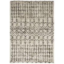 Thedecofactory - berbere tribal - Tapis 100% coton recyclé motifs berbères écru naturel 160x230