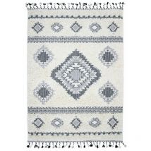 Thedecofactory - berbère tribal losanges - Tapis à reliefs losanges crème 197x290