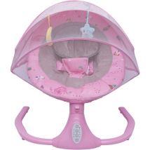 Berceuse électrique pour bébé rose Siège balançoire électrique pour bébé Hauteur réglable Berceuse électrique pour bébé d'intérieur avec 4 hauteurs