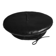 Béret en cuir PU béret noir français béret d'artiste