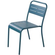 Bergame -lot de 4 chaises en acier bleu