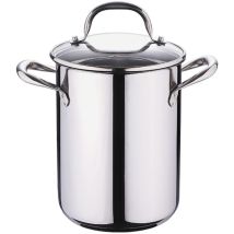 Bergner Gourmet Pentola Da Cucina Per Pasta Coperchio Di Vetro, Scolapasta E Capacità Di 4,2l Acciaio Inox Molto Resistente, Pulizia Facile E Per 