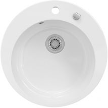 Bergstroem - Lavello cucina 1 vasca Valencia, Bianco, 50.5 x 50.5 cm Rotondo, Bergström