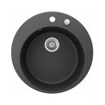 Spülbecken , Schwarz, 50.5 x 50.5 cm Rund, Bergström