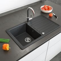 Bergstroem - Lavello , Nero, 76.5 x 46 cm con asciugatura, Bergström