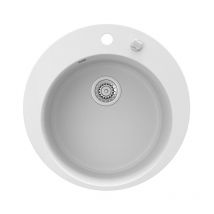 Évier , Blanc, 50.5 x 50.5 cm Rond, Bergström