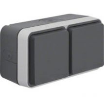 Berker Presa doppia Superficie W.1 Grigio, Grigio luminescente 47753525 1 pz.