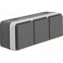 Berker - Presa multipla a tre Superficie W.1 Grigio, Grigio luminescente 47733515 1 pz.