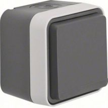 Berker Presa schuko con coperchio ribaltabile Superficie W.1 Grigio, Grigio luminescente 47633505 1 pz.