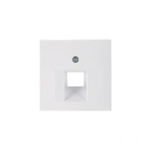 Placa central con una toma para teléfono/red compatible con distintas series de Hager IP20 5,5x5,5x1,7cm color blanco polar