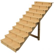 Vinuovo - Berlin Escalier extérieur bois 11 marches h 190cm L-120cm - avec contre marche