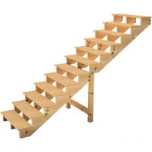 Berlin Escalier extérieur bois 12 marches H 207cm L-100cm - sans contre marche