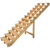 Berlin Escalier extérieur bois 13 marches h 224cm L-80cm