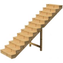 Berlin Escalier extérieur bois 13 marches h 224cm L-80cm fermé