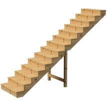 Berlin Escalier extérieur bois 14 marches h 241cm L-80cm fermé