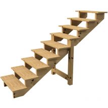 Vinuovo - Berlin Escalier extérieur bois 9 marches h 156cm L-80cm - sans contre marche