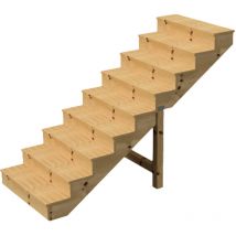 Vinuovo - Berlin Escalier extérieur bois 9 marches H156cm L-160cm - avec contre marche