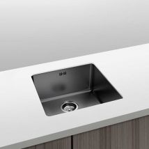 Gresinex - Berlin Inox Noir Evier à encastrer - 20 Cm Profondeur - 20 Cm Taille: 40x40