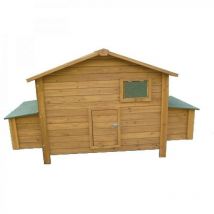 Poulailler en bois Berlin 191x89x110 cm Cabane en bois avec nid surélevé et porte latérale Résistant Durable