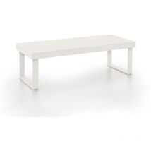 Cama Express - Berlin, Mesa de Centro Salón, Mesa Comedor Madera Maciza Natural, Patas u, Color Blanco, Medidas: 100 cm x 50 cm x 40 cm