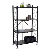 Proregal-beste Preise Für Deinen Betrieb - berlinlodge klap Étagère pliante avec roulettes 4 tablettes/compartiments Noir Charge maximale 200 kg