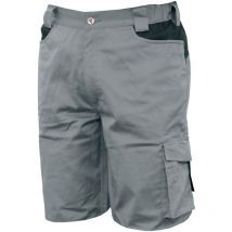 Issaline 8734B-080 Bermuda de travail stretch gris avec inserts noirs L